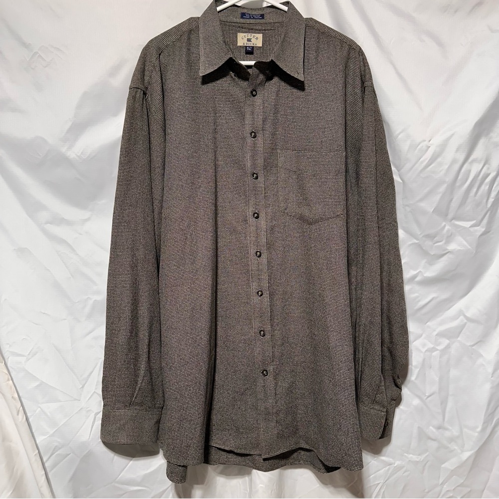 Cutter & Buck Men’s Houndstooth Button-Down Shirt 100% Cotton XLT Tall